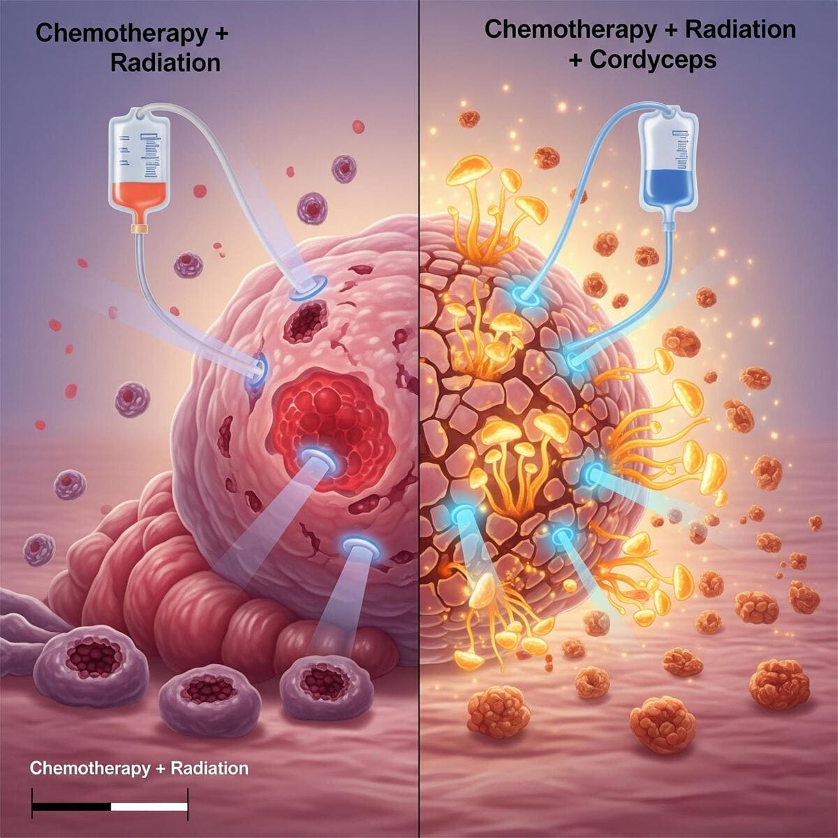 Synergistische Wirkung: Wie Cordyceps Chemo- und Strahlentherapie verstärkt