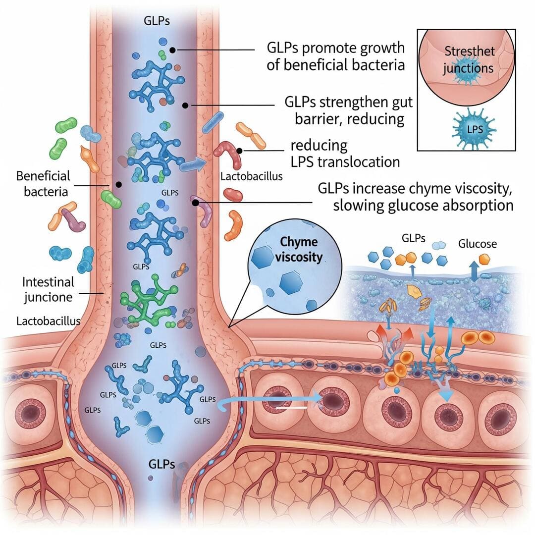 Darmgesundheit im Fokus: Wie Polysaccharide aus G. lucidum das Mikrobiom und die Darmbarriere stärken.
