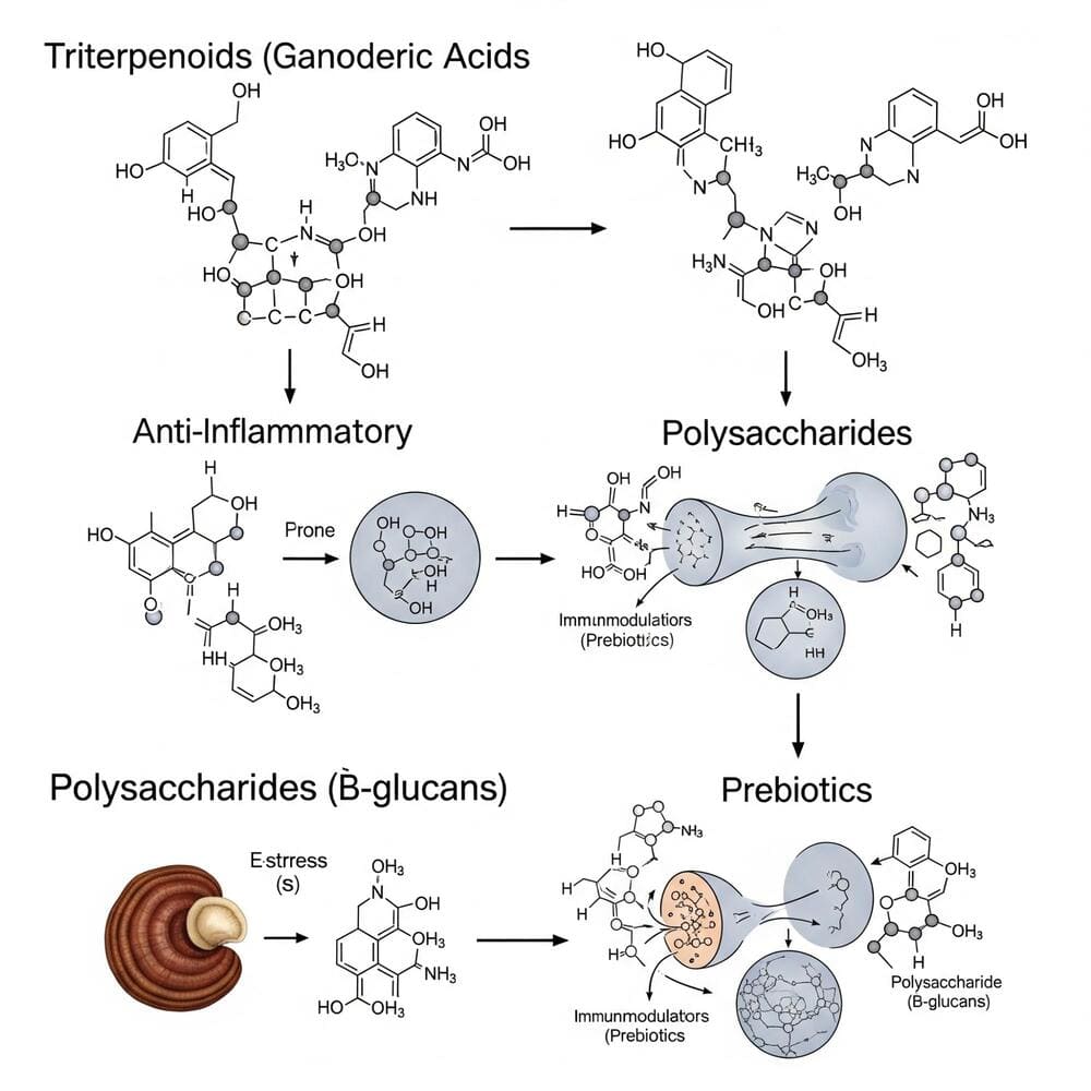Die Säulen der Reishi-Wirkung: Triterpenoide und Polysaccharide