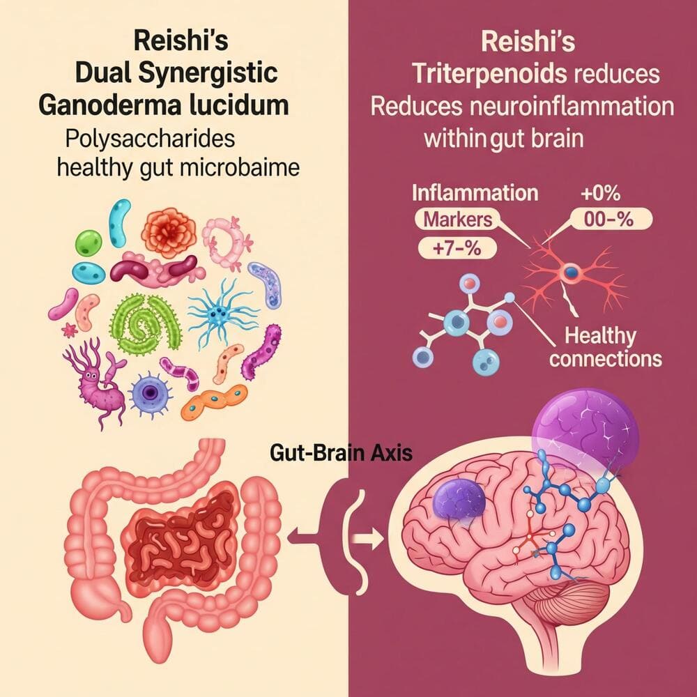 Reishi: Synergistische Modulation von Darm und Gehirn.